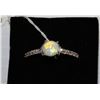 Image 1 : NATURAL OPAL & CZ RING .925 SILVER SIZE 9