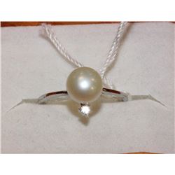 FRESH WATER PEARL RING .925 SILVER SIZE 5