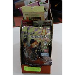 TRAY OF 14 CAT TREATS AND TOYS