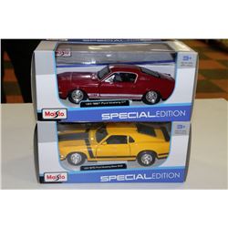 FLAT OF 2 MAISTO DIE CAST COLLECTIBLE MUSTANGS
