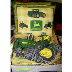 NEW JOHN DEERE QUILT AND PILLOWS