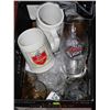 Image 1 : BOX OF ASSORTED BEER MUGS & GLASSES,STEINS