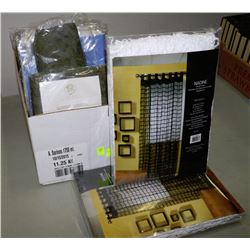 BOX OF NEW CURTAINS,4 BLACK 45"x86"