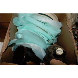 BOX OF ESTATE MISC. INCLUDES LIQUOR JUG & SMALL