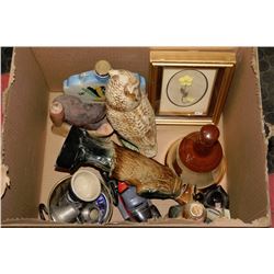BOX OF VINTAGE LIQUOR DECANTERS
