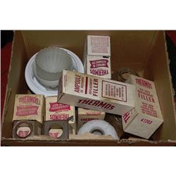 BOX OF VINTAGE LAMP SHADES, SOME IN BOX