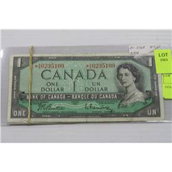 1954 ONE DOLLAR BANKNOTE X2