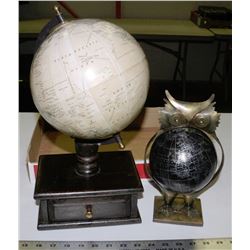 TWO DECORATIVE GLOBES
