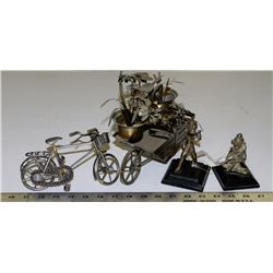 FLAT OF HANDMADE METAL DECORATIVE PIECES