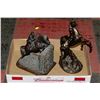Image 1 : TWO SIGNED BRONZE STATUES - TAIL BROKEN
