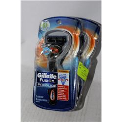 LOT OF 3 GILETTE FUSION PROGLIDE FLEXBALL RAZORS