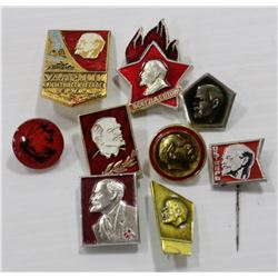 COLLECTION OF 10 RUSSIAN COMMUNIST PINS