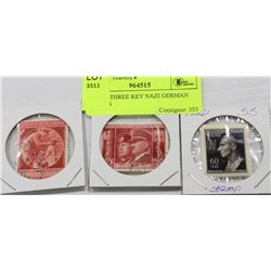 SET OF THREE KEY NAZI GERMAN STAMPS
