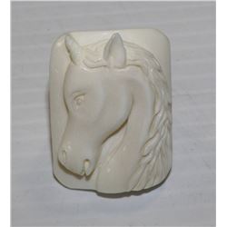 HAND CARVED UNICORN NATURAL BUFFALO BONE RING