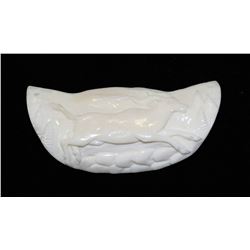 HAND CARVED DEER NATURAL BUFFALO BONE PENDANT