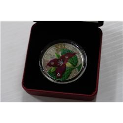 RCM 2014 20$ FINE SILVER COIN RED TRILLIUM