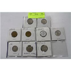 SHEET OF NICKELS INCL 1940-1947 &1949