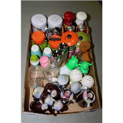 FLAT OF SALT AND PEPPER SHAKERS