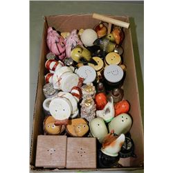 FLAT OF SALT AND PEPPER SHAKERS