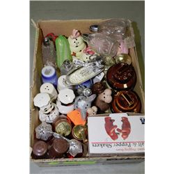 FLAT OF SALT AND PEPPER SHAKERS