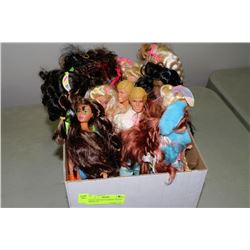 BOX OF ASSORTED BARBIE BRAND BARBIES
