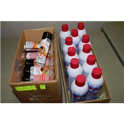 LOT OF 2 BOXES WITH BLACK HAIR SPRAY COLOR & SNOW