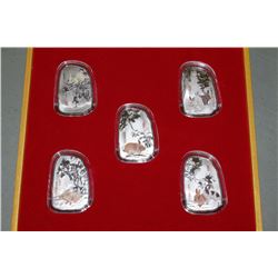 5PC. ELECTROPLATED YEAR OF THE RABBIT COIN SET