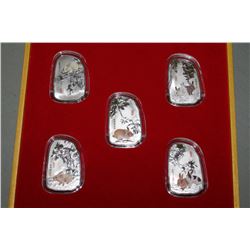 5PC. ELECTROPLATED YEAR OF THE RABBIT COIN SET