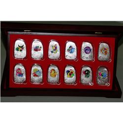 12PC. ELECTROPLATED CHINESE COIN SET