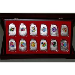 12PC. ELECTROPLATED CHINESE COIN SET