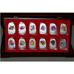 12PC. ELECTROPLATED CHINESE COIN SET