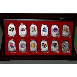 12PC. ELECTROPLATED CHINESE COIN SET