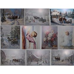 11 ASSORTED G.JARVIS AND M.ILLES PRINTS