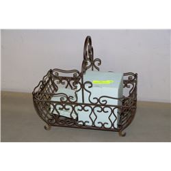 CAST IRON BASKET W/PARTYLITE WARMER AND 2 AROMA