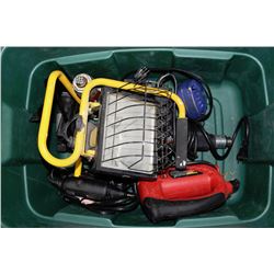 BOX WITH HALOGEN LIGHT,2DREMELS,2 TON BOTTLE JACK,