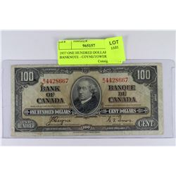 1937 ONE HUNDRED DOLLAR BANKNOTE - COYNE/TOWERS
