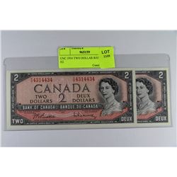 UNC 1954 TWO DOLLAR BANKNOTES X2