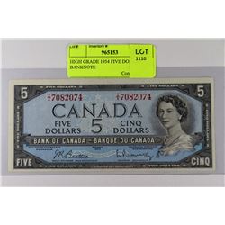HIGH GRADE 1954 FIVE DOLLAR BANKNOTE