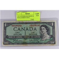 1954 ASTERISK BM PREFIX $1 REPLACEMENT NOTE