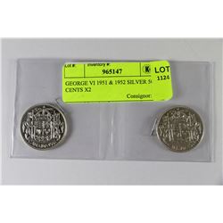GEORGE VI 1951 & 1952 SILVER 50 CENTS X2