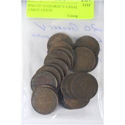 BAG OF 20 GEORGE V CANADIAN LARGE CENTS
