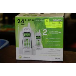 SANYO 2.4GHZ SET OF 2 CORDLESS PHONES *NEW IN BOX*