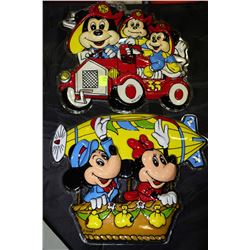 2 VINTAGE MICKEY MOUSE WALL DECORATIONS