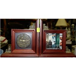 PAIR OF BOMBAY CO. ROMAN NUMERAL CLOCK/PICTURE