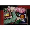 Image 1 : BOX FULL OF KNITTING WOOL & SIX PIECES OF KNIT