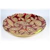 Image 1 : RED AND GOLD DECORATIVE ART GLASS BOWL