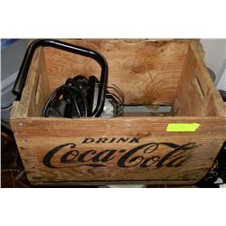 VINTAGE COCA-COLA WOOD BOX WITH HALOGEN LIGHT