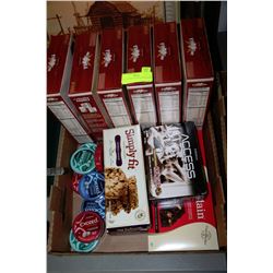 BOX OF CEREAL,MINTS AND SNACKS