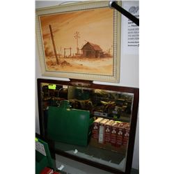 VINTAGE WALL MIRROR  32"X26"