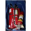 Image 1 : BLUE BIN W/4 FIRE EXTINGUISHERS
